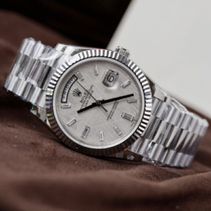 Rolex Day-Date with Meteorite Dial and Moissanite Indices Replica GM 40mm