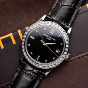 Patek Philippe Calatrava 5298P Replica 1:1 Watch Black With Stone Bezel 38mm