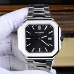Patek Philippe Cubitus 5821 Replica Watches Black Dial Stainless Steel TW Factory 45mm