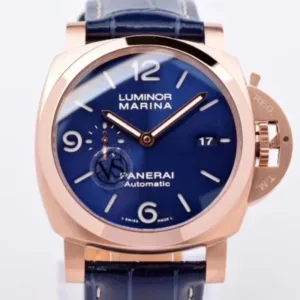PANERAI LUMINOR REPLICA ROSE GOLD WATCHES SAUCY BLUE VS FACTORY 44MM