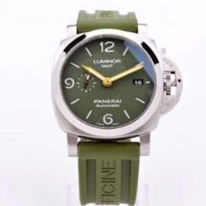 PANERAI LUMINOR REPLICA WATCHES FULL GREEN RUBBER STRAP VS FACTORY 44MM