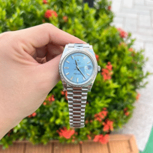 Rolex Day-Date Ice Blue Baguette Diamond Watch