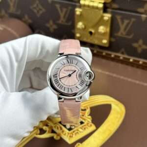 Cartier Ballon Bleu Replica Watches Pink Women Movement Quartz AF Factory 33mm