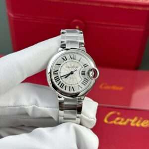 Cartier Ballon Bleu Women Luxury Fake Watches White Dial Metal Wire AF Factory 33mm