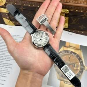 Cartier Ballon Bleu White Dial Leather Strap AF Factory 40mm