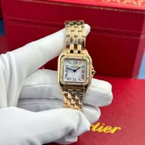 Cartier Panthere Rose Gold Mother Of Pearl Dial 27x36mm