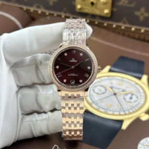 Omega De Ville Prestige Burgundy Dial Automatic Movement 34mm