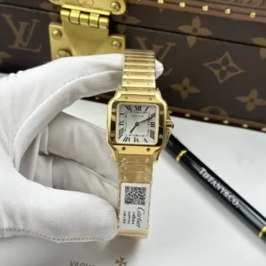 Cartier De Santos Small Women White Dial Case Yellow 27×34.5mm