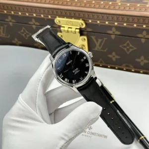 Omega De Ville Co-Axial Chronometer 8500 Black Dial Leather Strap 41mm