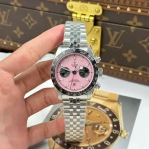 Tudor Luxury Fake Watches Black Bay Chronograph Pink Dial TW Factory 41mm